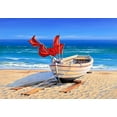 thumbnail image 2 of Schneider, Sigur 14x11 White Modern Wood Framed Museum Art Print Titled - Small fishing boat, 2 of 4