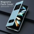 thumbnail image 2 of Dteck View Flip Case for Samsung Galaxy Z Fold 4, Slim Magnetic Face Cover with Stand for Samsung Galaxy Z Fold4, Lychee Blue, 2 of 7
