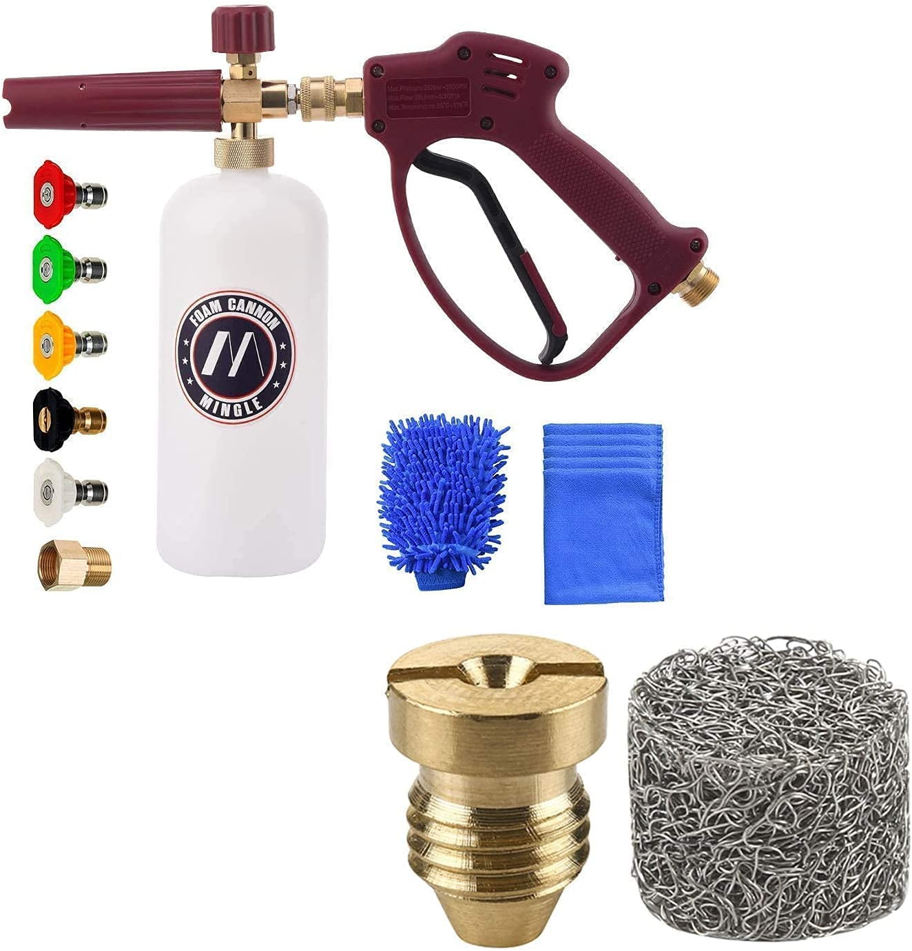 Pressure Washer Foam Lance Kit for Cars or SUVs, Foam Cannon Orifice