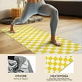 thumbnail image 4 of Yellow and White Checkered Pattern Hot Yoga Mat Towel Non Slip for Hot Yoga - Quick-Drying Yoga Mat Cover with 4 Corner Pockets with Travel Bag - Hot Yoga Towel Non Slip 74"x26", 4 of 6