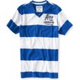 thumbnail image 1 of Aeropostale - Camiseta gráfica con cuello en V y rayas Cali Longboards para hombre, azul, grande, 1 of 1