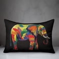 thumbnail image 3 of Creative Products Bright Elephant on Black 14x20 Indoor / Outdoor Pillow, 3 of 3