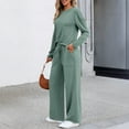 thumbnail image 7 of SUNBS 2 Piece Outfits Women Fall Lounge Sets Crew Neck Tops Wide Leg Pants Vacation Travel Sweatsuits with Pockets, 7 of 7