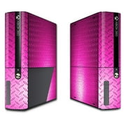 MightySkins Skin Compatible With Microsoft Xbox 360E (3rd Gen) cover wrap skins sticker Pink Diamond Plate