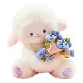 thumbnail image 2 of karymi Lamb Doll Pillow with Rose Bouquet Hat Soft Stuffed Animal Toy Decorative Cushion Gift for Kids Bedroom Decor Family Gifts Savings Week Savings Week Summer Savings, 2 of 7