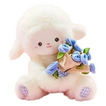 SLYNSHome Plush Lamb Toys Soft Stuffed Animal Toy Rose Sheep Toys Doll Christmas Birthday Gifts - Blue
