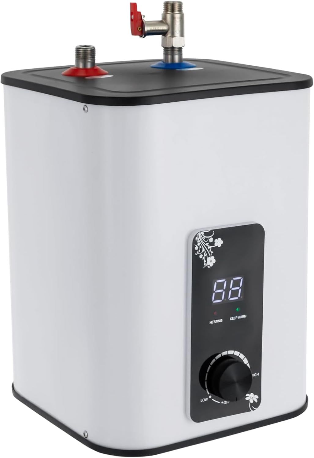 Electric 1.76Gal Instant Water Heater, 1500W Bathroom Tankless Hot Water Heater Point of Use, Under Sink Water Heater for Kitchen Garage Outdoor Indoor, Wall Mounted
