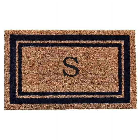 Calloway Mills Dark Blue Border 18" x 30" Monogram Outdoor Doormat (Letter S)
