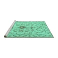 thumbnail image 2 of Ahgly Company Machine Washable Indoor Rectangle Persian Turquoise Blue Traditional Area Rugs, 5' x 8', 2 of 4