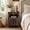 Dark Rustic Oak, variant on KeyWhat Farmhouse Nightstand with Charging Station for Bedroom, 2-Drawer Rustic End Tables for Living Room, Off White