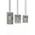 thumbnail image 3 of 925 Sterling Silver Unisex Soulmate Necklace, Gift for Him, Medium Pendant, Clear Cubic Zirconia Stone, 3 of 4
