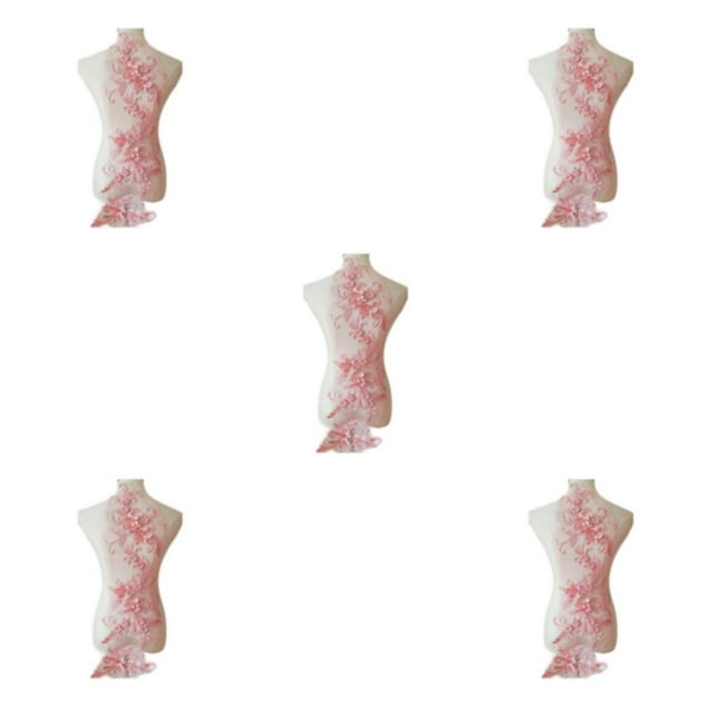 Baohd Robe en Dentelle Époustouflante Patch Applique pour Vêtements à la Mode Robe de Mariage Élégante et à la Mode Unique Mauve Pâle 5ensemble