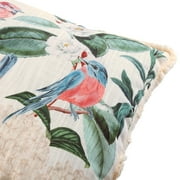 Mainstays Decorative Embroidered Bird Floral 18” x 18” Throw Pillow, Multi-Color