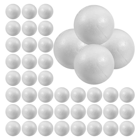 unbranded 50 Pcs Foam for Crafts Foam Ball 3.00X3.00X3.00CM White