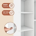 thumbnail image 6 of 19.5" x 9.4" x 31.5" White Cubby Storage Organizer with 5 Cubes, Wooden Kid Toy Organizer with 5 Storage Spaces, White Kids Bookshelf for Toddler Storage, 6 of 6