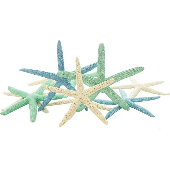 Starfish 10 Pack White Blue and Green Finger Starfish 4"-6" Home Decor Art & Crafts