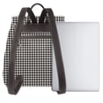 thumbnail image 3 of Balery Houndstooth Black And White Mochila de Cuero para Mujeres, Gran Capacidad, Bolsa de Viaje Multifuncional, Mochila de Cuero y Bolsa de Hombro para Mujeres, 3 of 4