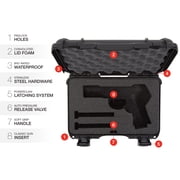 Nanuk 909 Waterproof Professional Classic Pistol/Gun Case, Military Approved with Custom Insert - Black