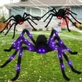 thumbnail image 2 of 4.9FT Giant Light-Up Halloween Spider - Realistic Hairy LED Spider with Purple & Red Eyes for Outdoor/Indoor Haunted House & Yard Decor, 2 of 8