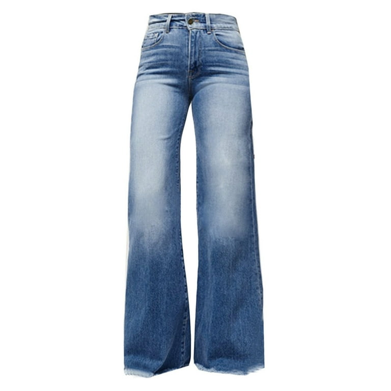 Owordtank Womens Casual Wide Leg Jeans High Waisted Baggy