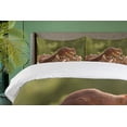 thumbnail image 4 of Ambesonne Squirrel Duvet Cover Sets, Nutcracker on Woods Design, 2-King, Brown Pale Olive Green, 4 of 6
