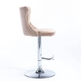 thumbnail image 7 of Khaki Swivel Barstools with Tufted Back and Adjustable Height / Ideal for Home Kitchen, 7 of 7