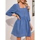 thumbnail image 3 of Vestido vaquero Sidefeel Spring con mangas 3/4, corte holgado, azul claro, 3 of 7