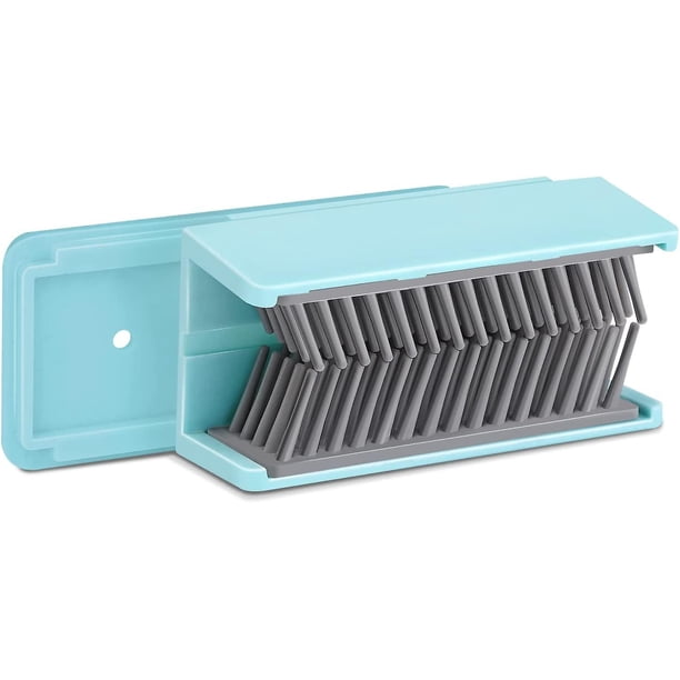 Trampa para el cabello para el desagüe de la ducha, colector de cabello, material de silicona, fácil de atrapar el cabello para hacer que el baño esté limpio y ordenado (azul)