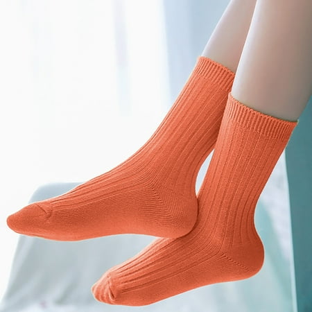 

dmqupv Must Needs Children s Socks Candy Colored Double Needle Baby Mid Calf Socks Fashionable Thin Socks for Kids C 9-12 Years Toddler