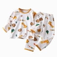 thumbnail image 5 of CAUYDY Preemie Boys Pajamas Newborn Sleepers for Boy Fall Winter Long Sleeved Shirt Elastic Waist Pants 2Pcs Set Baby Outfits Infant Clothes 3M 6M 9M 12M Sizes 6-12 Months,Orange, 5 of 5