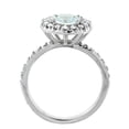 thumbnail image 2 of 14K White Gold Natural Aquamarine Ring Round 8mm Floating Halo Diamond, size 9.5, 2 of 4