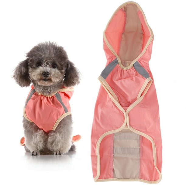 Dog Raincoat Comfortable Dog Rain Jacket Lightweight Adjustable For Pet Dogs Pink M