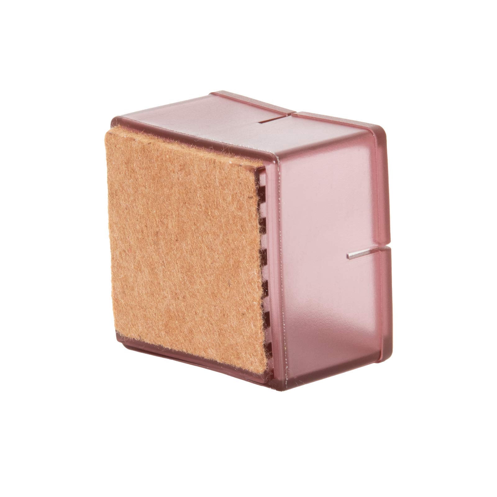 Flyshop 8PCS Square Chair Leg Caps with Felt Pads Durable PVC Protective Feet Cap Prevent Scratches Reduce Noise Felt Furniture Pads, Brown Floor Protectors, 56 to 62 mm