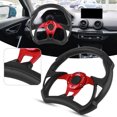 thumbnail image 4 of Volante deportivo de 320mm/12,5 pulgadas, puntadas de cuero de PVC con botón de bocina, piezas universales modificadas para coche, 4 of 9