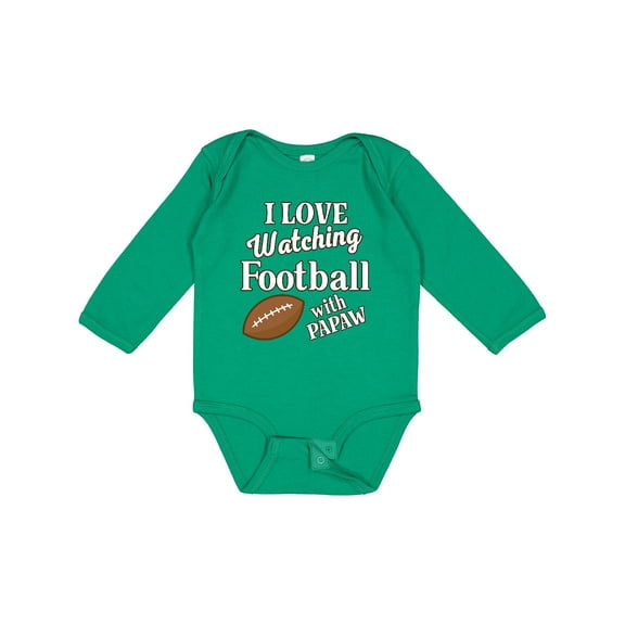Inktastic Papaw Football Grandson Gift Boys or Girls Long Sleeve Baby Bodysuit