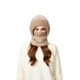 thumbnail image 4 of WKSCLPAI 3 in 1 Beanie Hat with Pom Pom Scarf and Mask, Womens Winter Warm Balaclava, Outdoors Windproof Knitted Scarf Hat with Ski Mask, 4 of 6