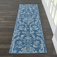 thumbnail image 5 of 7' Blue Damask Power Loom Runner Rug, 5 of 5