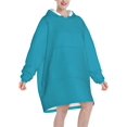 thumbnail image 2 of Turquoisegreen Print Oversized Blanket Hoodie, Wearable Blanket Adult For Women Men And Teenager, Super Soft Warm Flannel Fluffy Hooded Blankets Sweatshirt With Big Pocket, 2 of 8