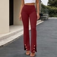 thumbnail image 4 of SBYOJLPB Women's Solid Color Pants Elastic Waistband Sports Casual Long Trousers, 4 of 8