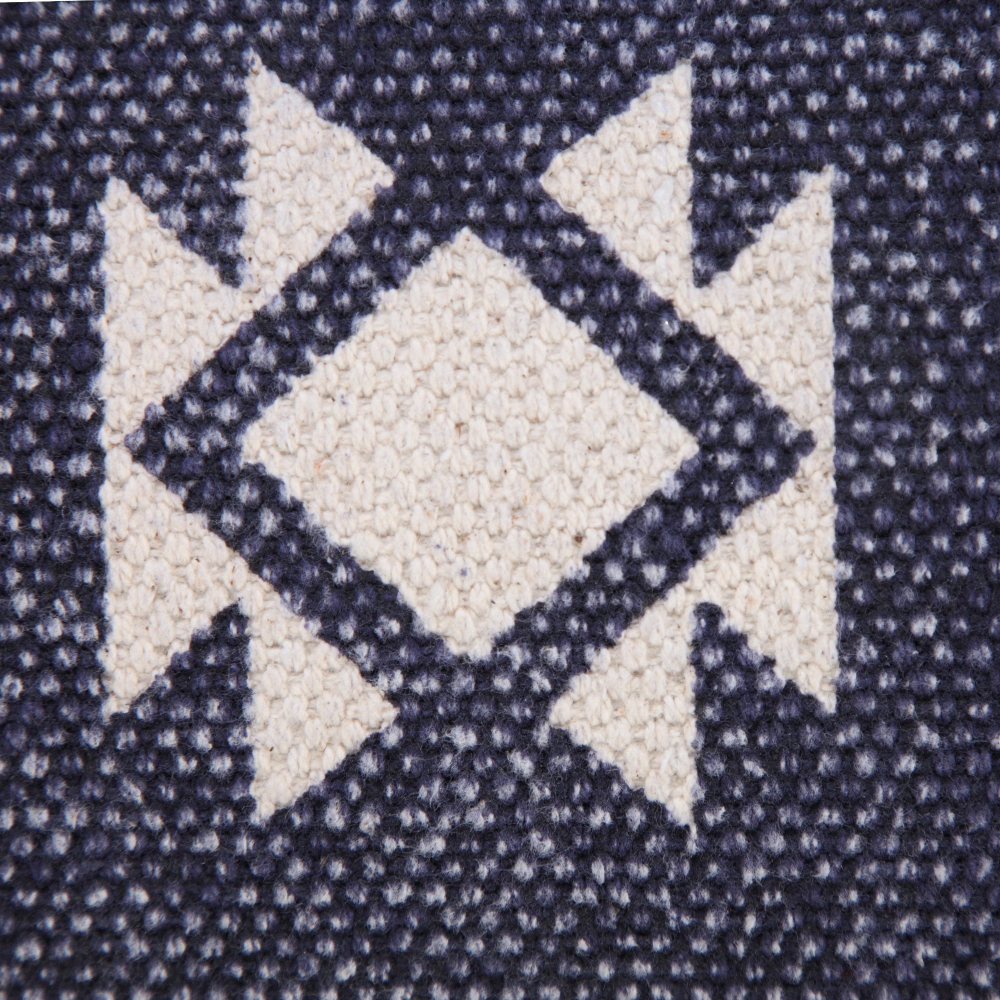 Laddha Home Designs Handwoven Southwestern Tribal Cotton Lumbar Pillow Cover - 36" - Blue and White