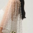 thumbnail image 5 of TINYSOME Womens Vintage Full Tulle Pearl Beads Cape Wrap Around Neck Shawl Solid Color Summer Elegant Bridal Capelet Bolero, 5 of 6