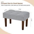 thumbnail image 3 of VECELO Small Tufted Foot Stool, Upholstered Footrest Ottoman with Legs, Fabric Rectangle Sofa Foot Rest for Living Room, Couch, Gray, 3 of 11
