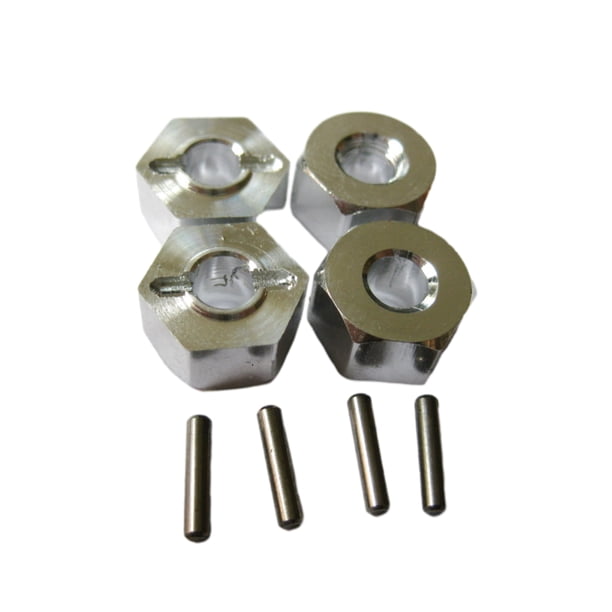 Vogacara Soporte hexagonal de rueda de 4MM para 1/14 LC Crawler Style Soporte hexagonal de rueda de 4MM para 1/14 LC Crawler Made Kits de construcción modelo plata