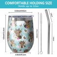 thumbnail image 5 of 12oz Stemless Wine Tumblers Blue Highland Cow Flower Butterfly Pattern Vacuum Insulated Stainless Steel Travel Tumbler Cups Mug with Lid and Straw for Champaign,Cocktail,Beer with Cleaning Brush, 5 of 5