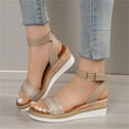 thumbnail image 3 of Mepaouo Women's Platform Espadrilles Wedge Sandals Comfortable Open Toe Casual Dressy Shoes Size 8.5, 3 of 9