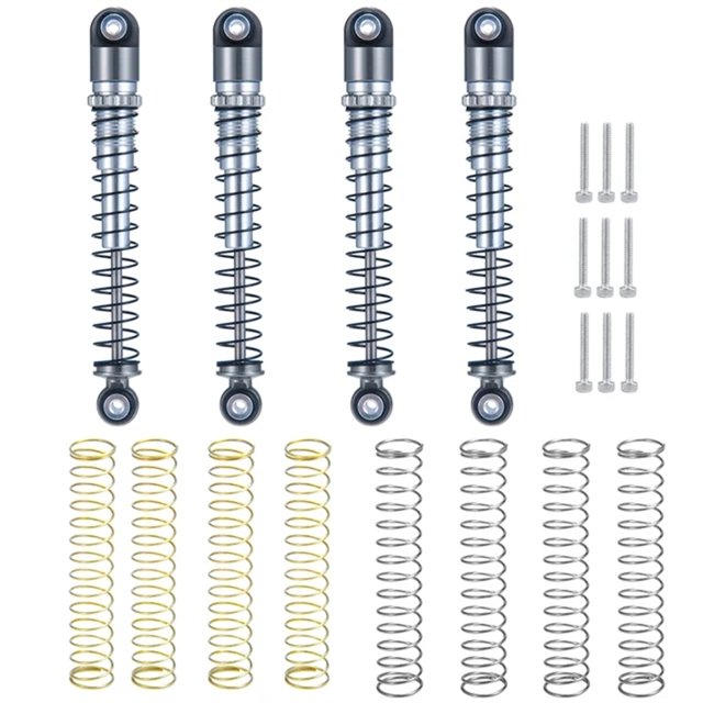 fastboy 1/24 Front Rear Shock Absorber RC Upgrade Part Aluminum Alloy Wear-resistant Rc Front Rear Shock Absorber For Axial SCX24 Black
