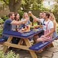 thumbnail image 6 of Tumao 6FT American Flag Picnic Table Cover with Bench Covers and Carrying Bag, 4th of July Waterproof Windproof Camping Rectangle Tablecloths, Washable Polyester Cover for Patio Indoor Outdoor, 6 of 7