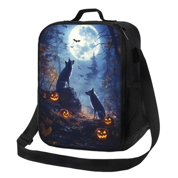 Halloween Dog Lunch Bag Reusable Lunch Box Insulated Tote Bag with Adjustable Shoulder Strap