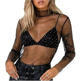 トップス DOT LACE SEE-THROUGH TOP (HIGH NECK) Dot lace see-through top (high neck)