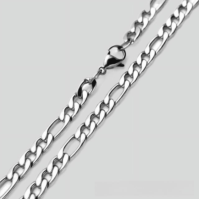 Cadena de joyería Figaro de aleación de titanio y acero inoxidable, cadena de suéter de hip-hop gruesa para hombres y mujeres